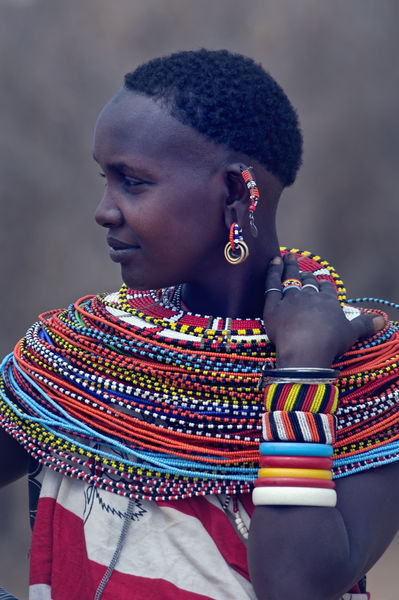  Side profile of a Samburu tribal  woman Picture art 