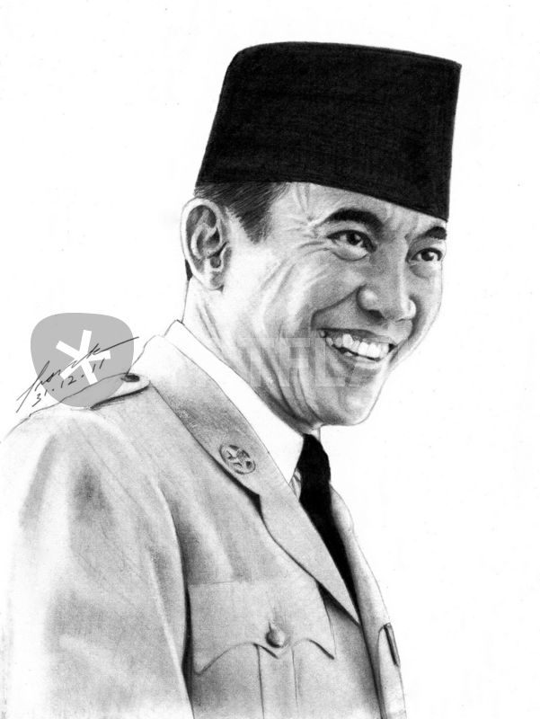 "Ir. Soekarno" Drawing art prints and posters by frank-go - ARTFLAKES.COM